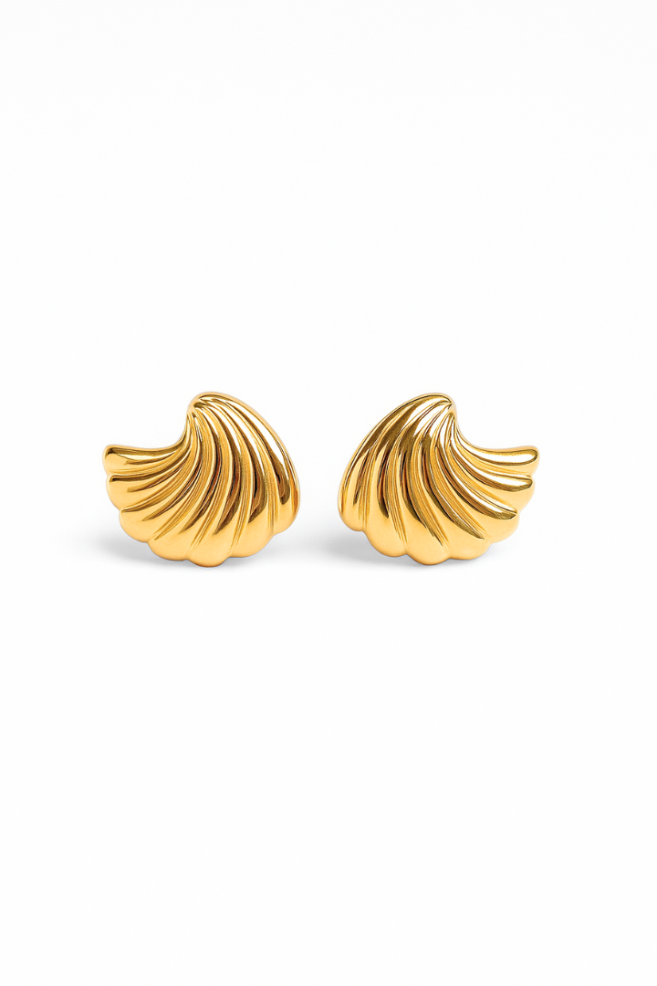 Vintage shell earrings - Gold plated