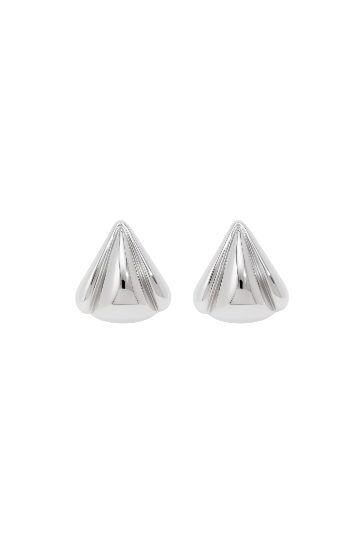 Vintage Triangle Shell Earrings - Steel