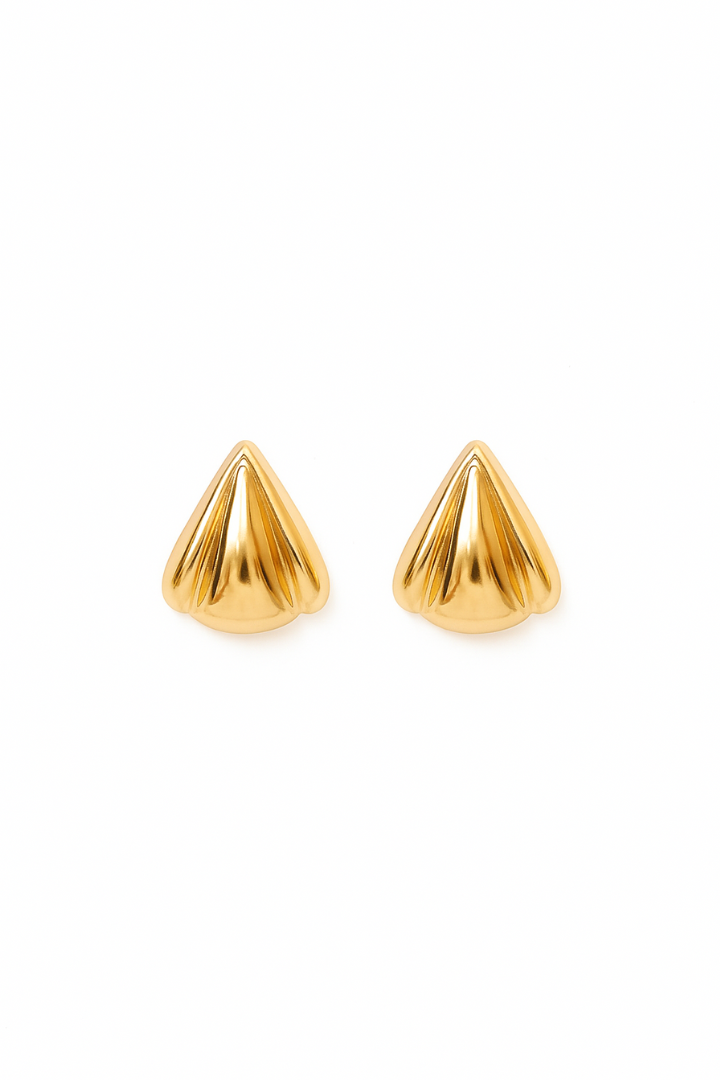 Vintage triangle shell earrings - Gold plated