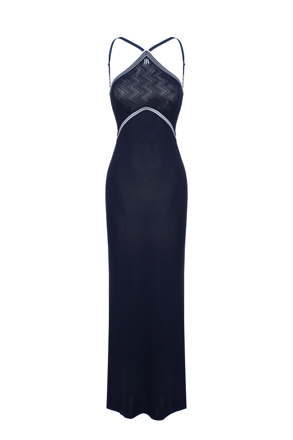 Robe en maille flèche - bleu marine