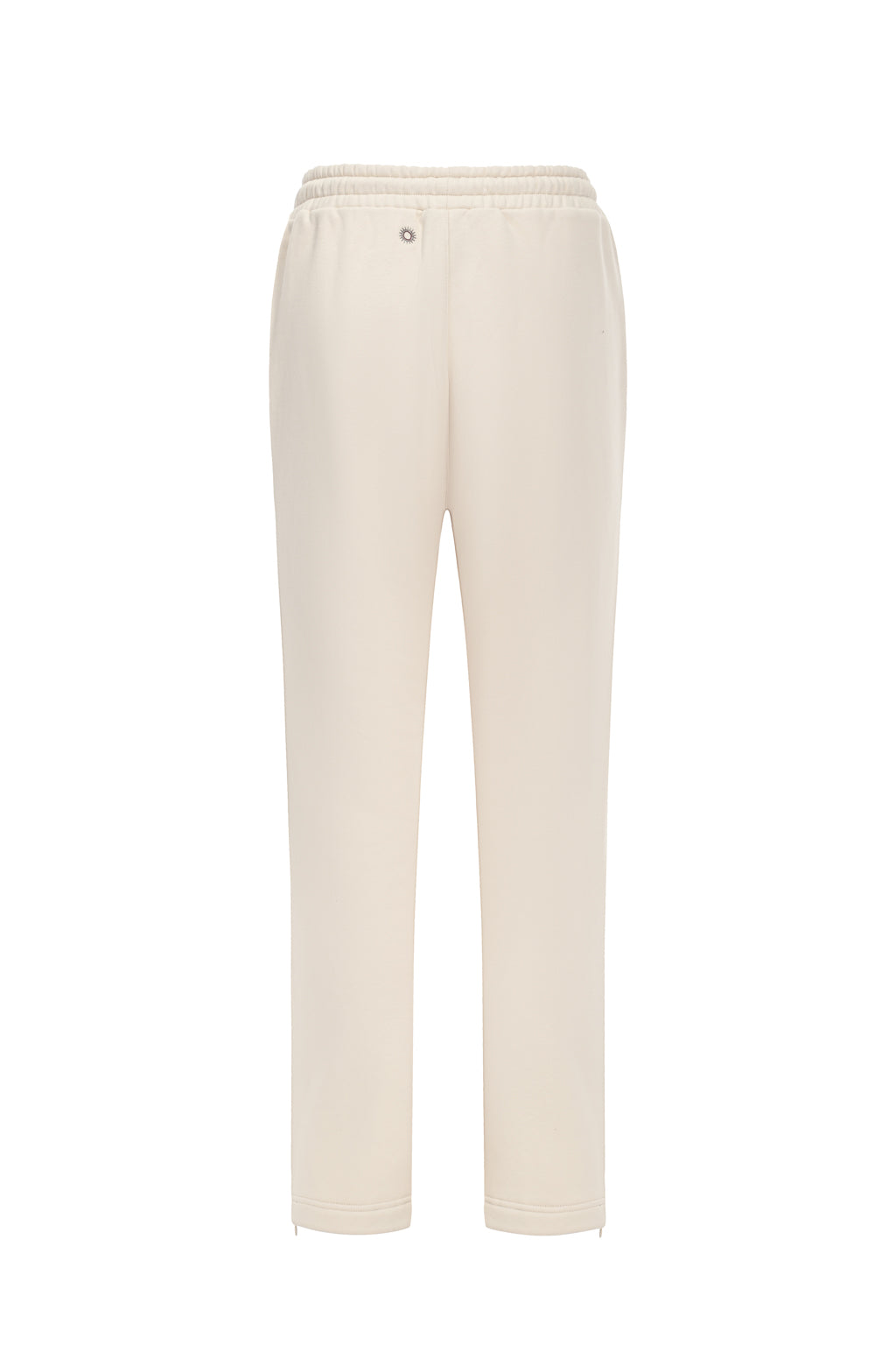 Embroidered cotton blend jersey sweatpants - beige