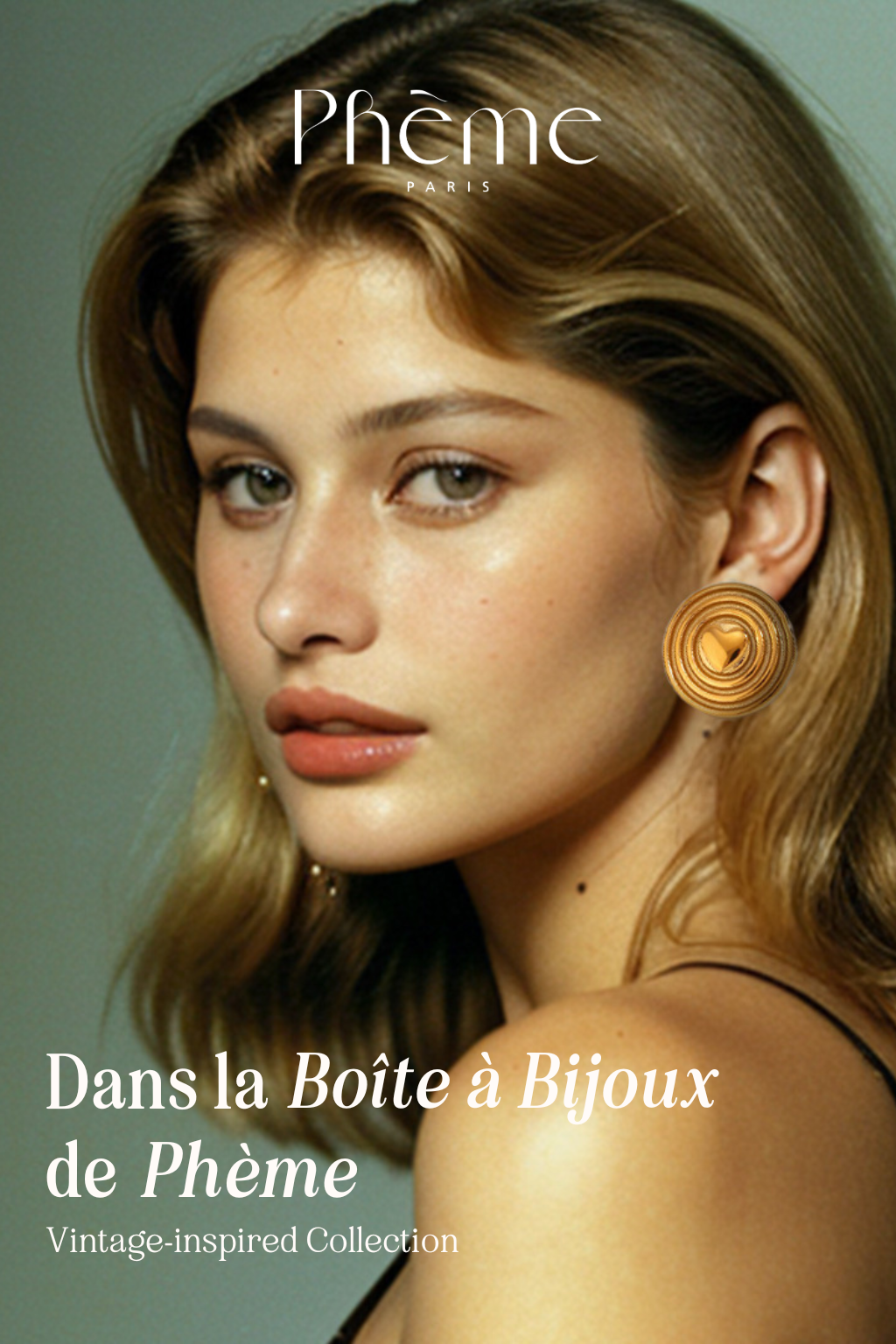 Boucles d'oreilles vintage disque - Plaqué or