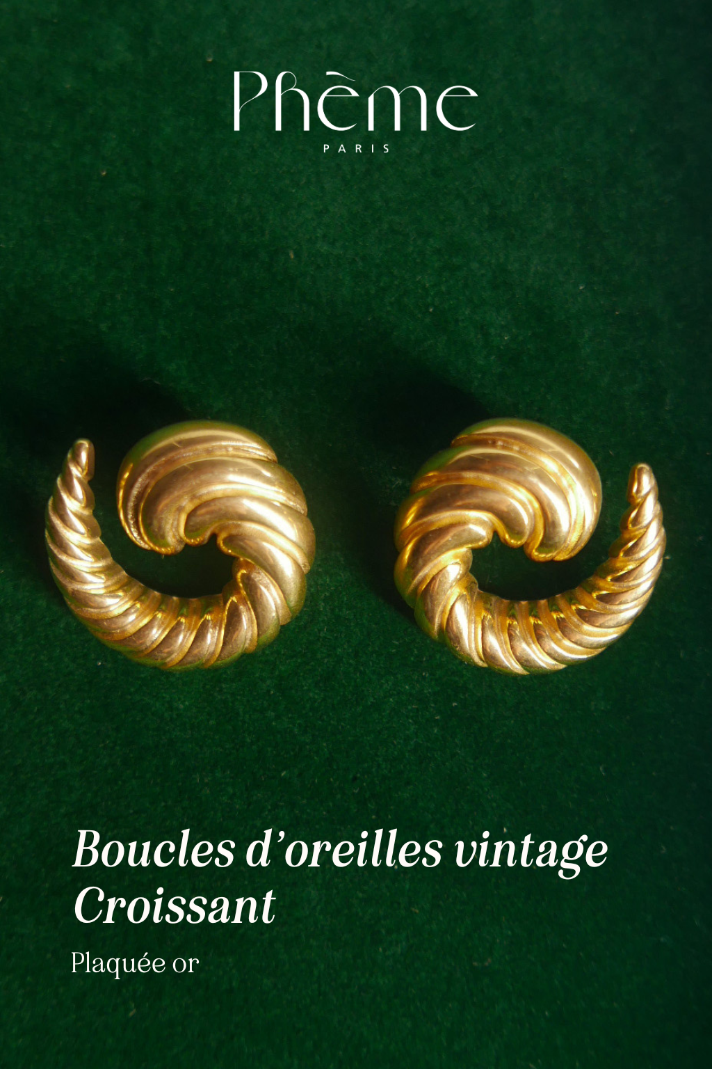 Boucles d'oreilles vintage croissant - Plaqué or