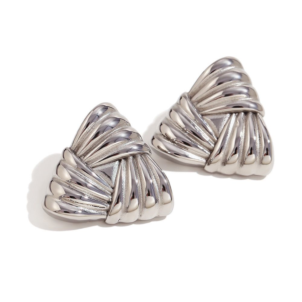 Boucles d'oreilles vintage triangulaires - Acier