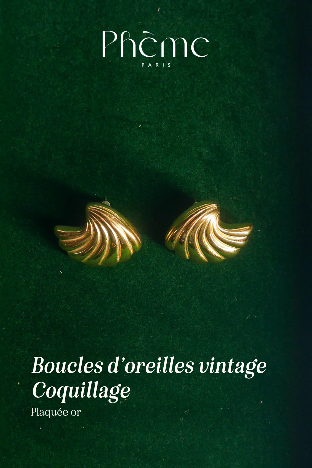 Boucles d'oreilles vintage coquillage - Plaqué or