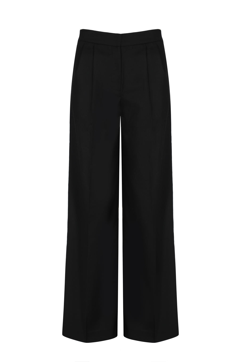 Trompe-l'œil Lace Trimmed Straight-leg Pants Black