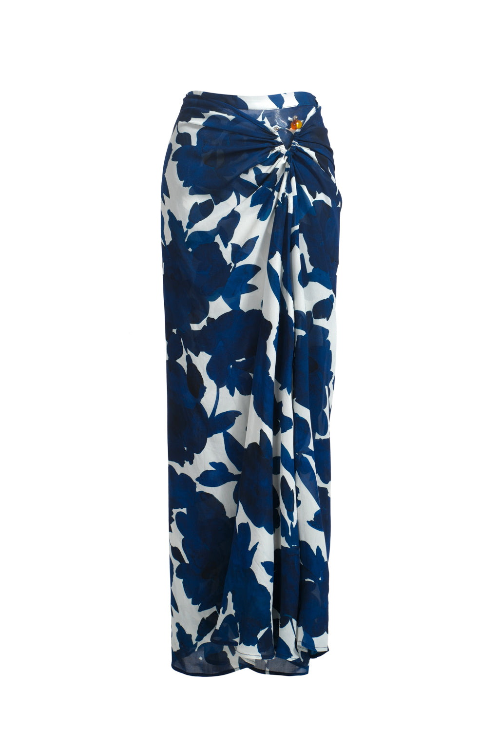 Printed crepe maxi skirt - Blue