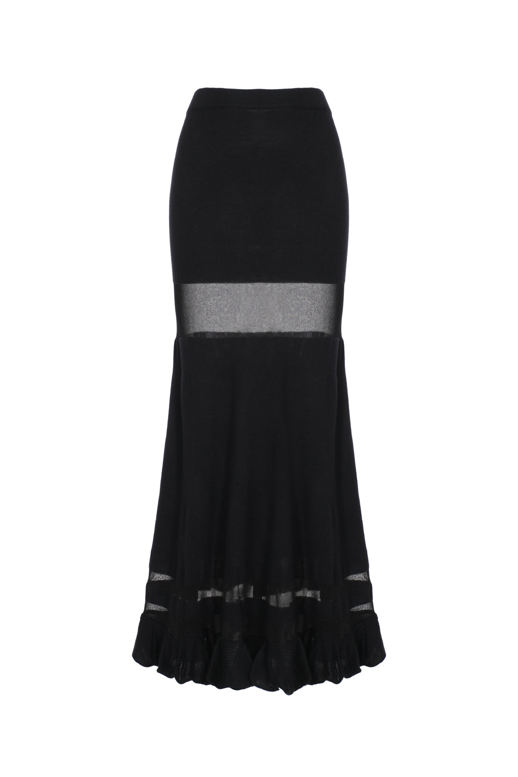 Opaque knit skirt - black