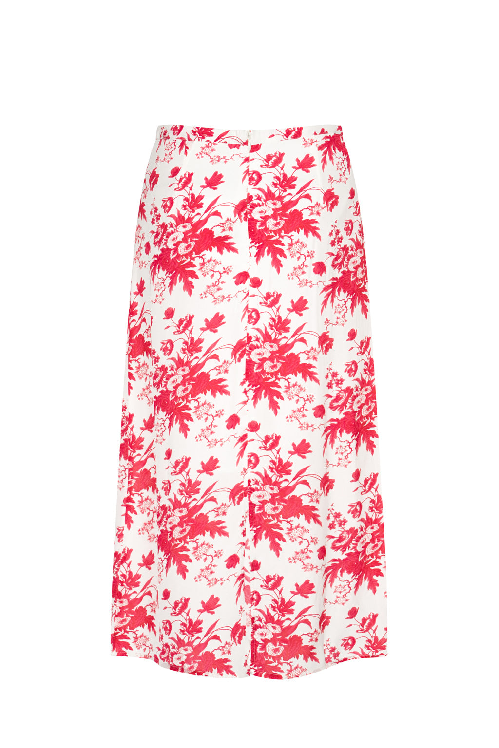 Printed Fine Crepe Midi Skirt Maple