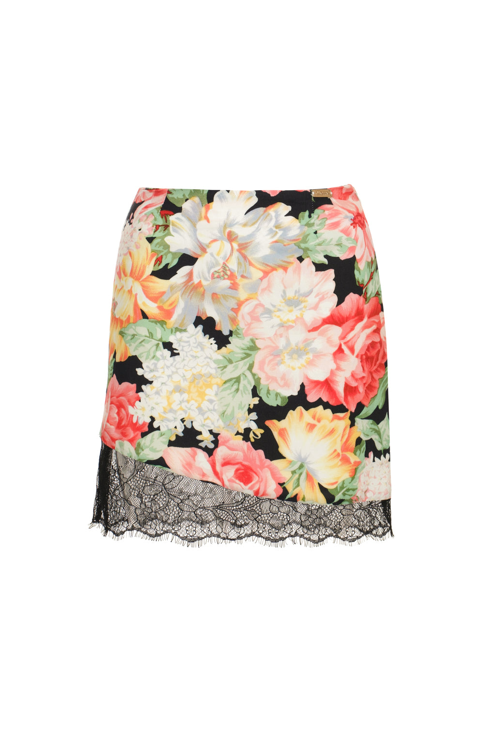 Stretch-jersey Lace-trimmed Mini Skirt Bloom