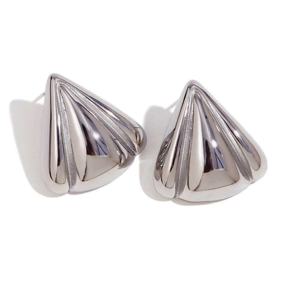 Boucles d'oreilles vintage coquillage triangle - Acier