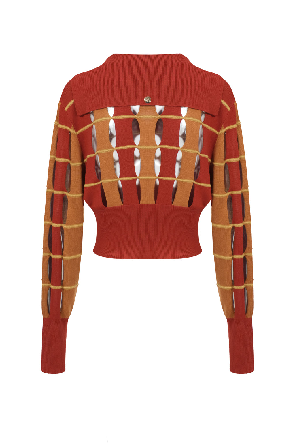 Cut-out Knit Sweater in Rust