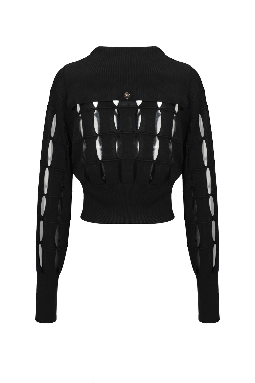 Cut-out Knit Sweater in Black