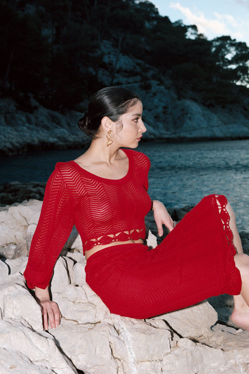 Haut en Maille au Crochet - Rouge